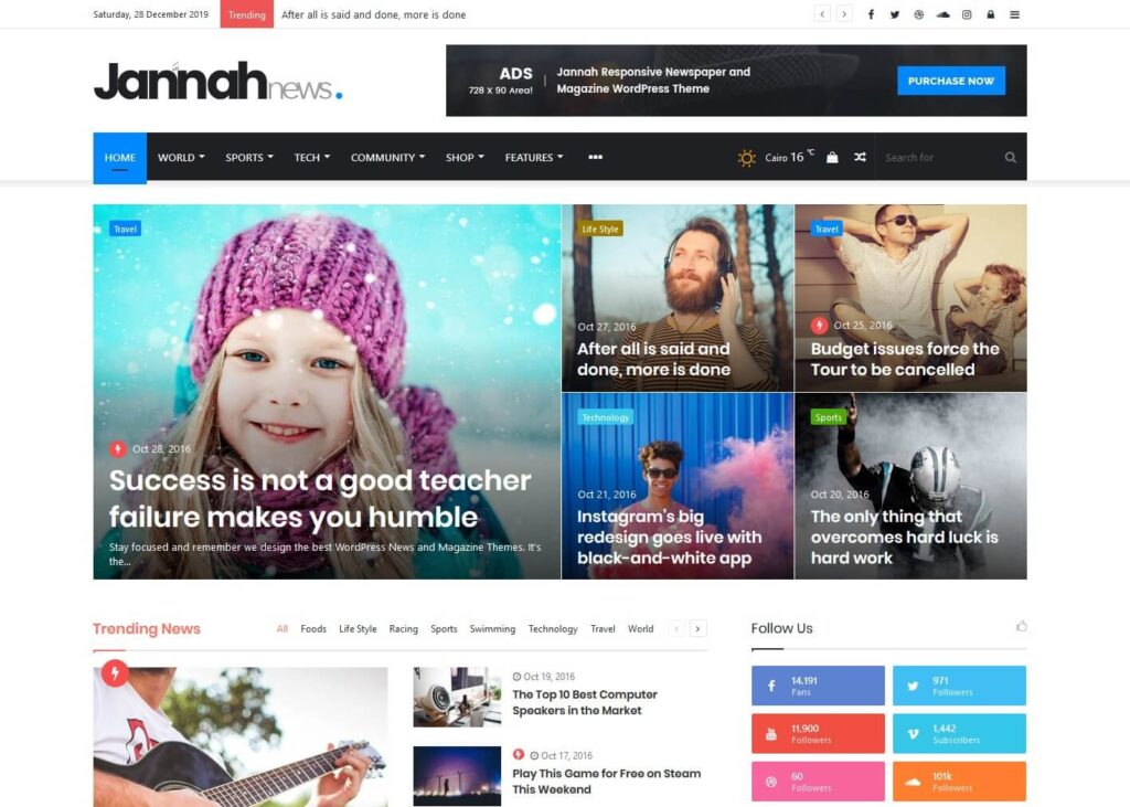 Jannah - Newspaper Magazine News BuddyPress AMP - Best WordPress News Theme - Blog Haveli