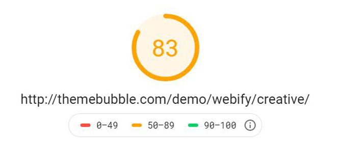 Webify - Google Desktop Speed Test Fastest WordPress Theme